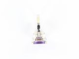an amethorate and diamond pendant on a white background