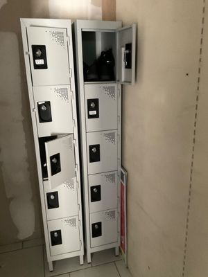 two lockers that are next to each other in a room