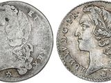 une pièce d'argent portant une tête de femme et une couronne