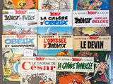a lot of cartoon books that are on the table