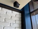 a light that is on above a window in a room