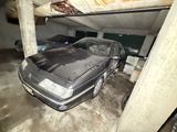 a car that is parked in a garage
