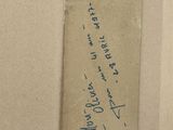 an old photo of a piece of paper with writing on it