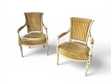 pair of louis xvi style armchairs in the manner of louis xvi