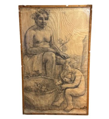 une image représentant un dessin d'un homme et d'un enfant