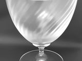 black and white photograph of a glass bowl on a table