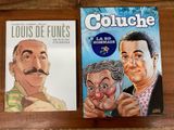deux livres posés sur une table en bois, avec le dessin d'un homme et d'une femme