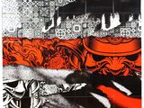 an image of a collage of black and white and red images