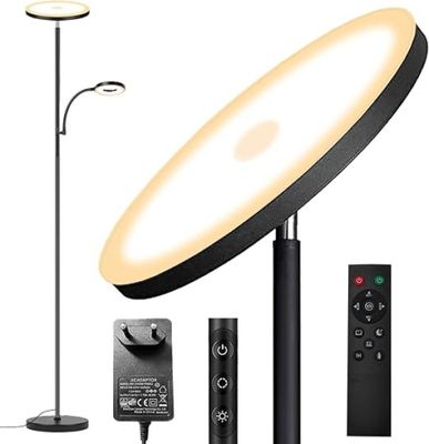 une photo d'une lampe de table avec télécommande et de la télécommande
