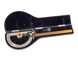 a guitar case that has a guitar inside of it