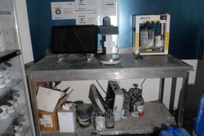 an image of a work station with a computer on top of it