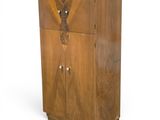 an image of a wooden cabinet with two doors and a drawer