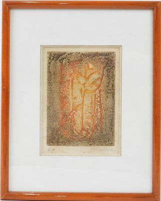 an image of a framed picture of a cat in a wood frame