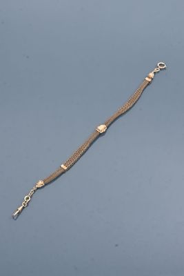 Chaîne de montre en cheveux avec agrafe en métal doré style …