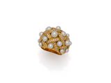 a pearl and diamond ring, by van cleef