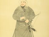 chinese painting of a man with a sword and a hat