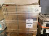 a stack of boxes sitting on top of a glass table