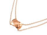 rose gold plated necklace with a heart shaped pendant on a chain
