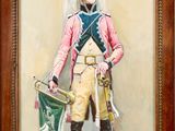 painting of a man in a military uniform holding a drum