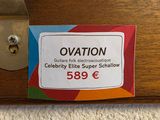 a sign that says ovation on the side of a door
