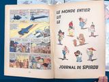 a comic book open to a page with pictures of people on it