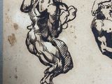a drawing of a man and a woman on a skateboard