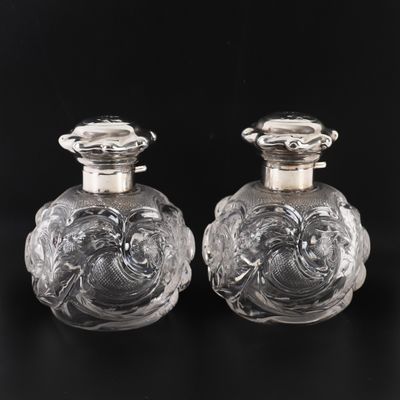 PAIRE DE FLACONS DE PARFUM, ÉPOQUE FIN XIXème - DÉBUT XXème