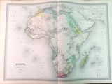 une vieille carte de l'Afrique dans un livre posé sur une table