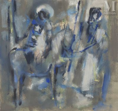 une image d'un tableau représentant deux personnes à cheval