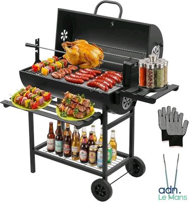 an image of a bbq grill with a turkey on it