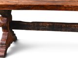 a wooden table with a wooden top on a white background