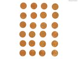 an image of a number of pennys on a white surface