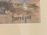 a picture of a picture of a man riding a horse on the beach