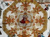 a picture of a tapestry with a picture of people on it