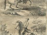 two pictures of a man on a horse and a man on a horse