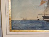 une image d'un tableau représentant un voilier dans l'eau