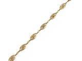 a yellow gold bracelet with an intricate design