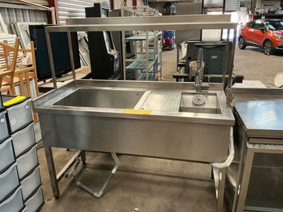 TABLE STATION COCKTAIL 1 BAC EVIER AVEC RINCE-VERRE ET EGOUTTOIR PERFO - Photo 1