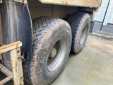 a large truck that has two tires on it