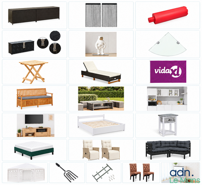 many different types of furniture displayed in this picture