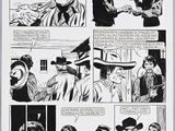 a black and white image of a comic strip with a man in a cowboy hat
