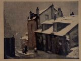 une photo d'une photo d'une rue sous la neige