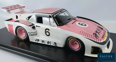 a model of a race car on display on a table