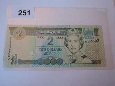 251.57 - BILLET FIDJI 2 DOLLARS 1966 PREFIXE BG - NEUF (esti…