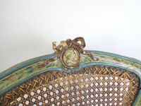 Jolie petite chaise en bois peint en vert, et décor au natur… (photo 3)