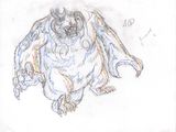 dessin d'un ours de bande dessinée avec une grosse tête et une grosse queue