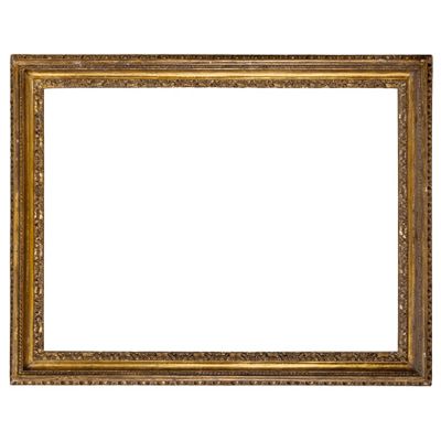 un cadre photo doré sur fond blanc