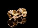pair of 18k yellow gold and diamond earrings