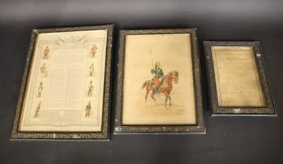 MILITARIA 5e Régiment de Dragons, certificat de bonne condui…