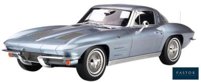 the car is silver and has a black stripe on the side